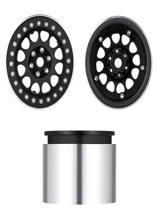 MORLORDY 4Pcs 2.2" RC Wheels 45mm Beadlock Wheels Rims for Axial Wraith RR10 SCX10 Capra 90046 90048 D90 CC01 TRX4 TRX6 Redcat Gen8 1/10 RC Crawlers(Black) - Image 4